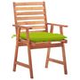 Voir la diapositive 2 : VIDAXL Chaises a manger d'exterieur lot de 2 et coussins Acacia massif