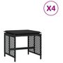Voir la diapositive 2 : VIDAXL Tabourets de jardin et coussins lot de 4 noir 41x41x36 cm rotin