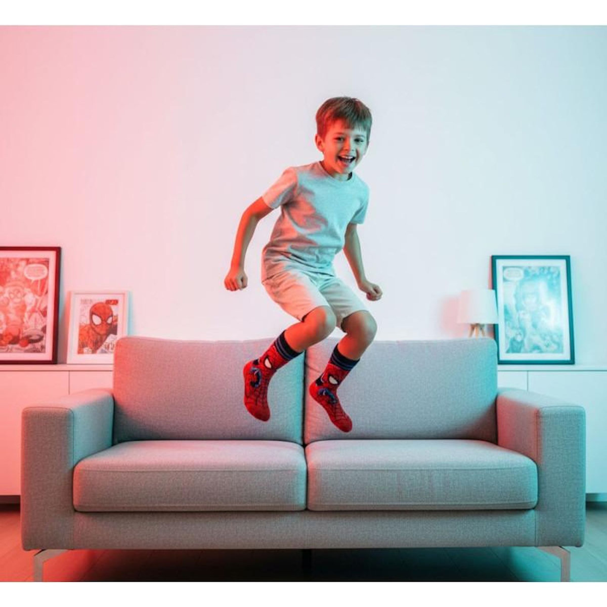 Marvel Pack de Chaussettes Antidérapantes Enfant MARVEL SPIDER-MAN (Lot de 4)