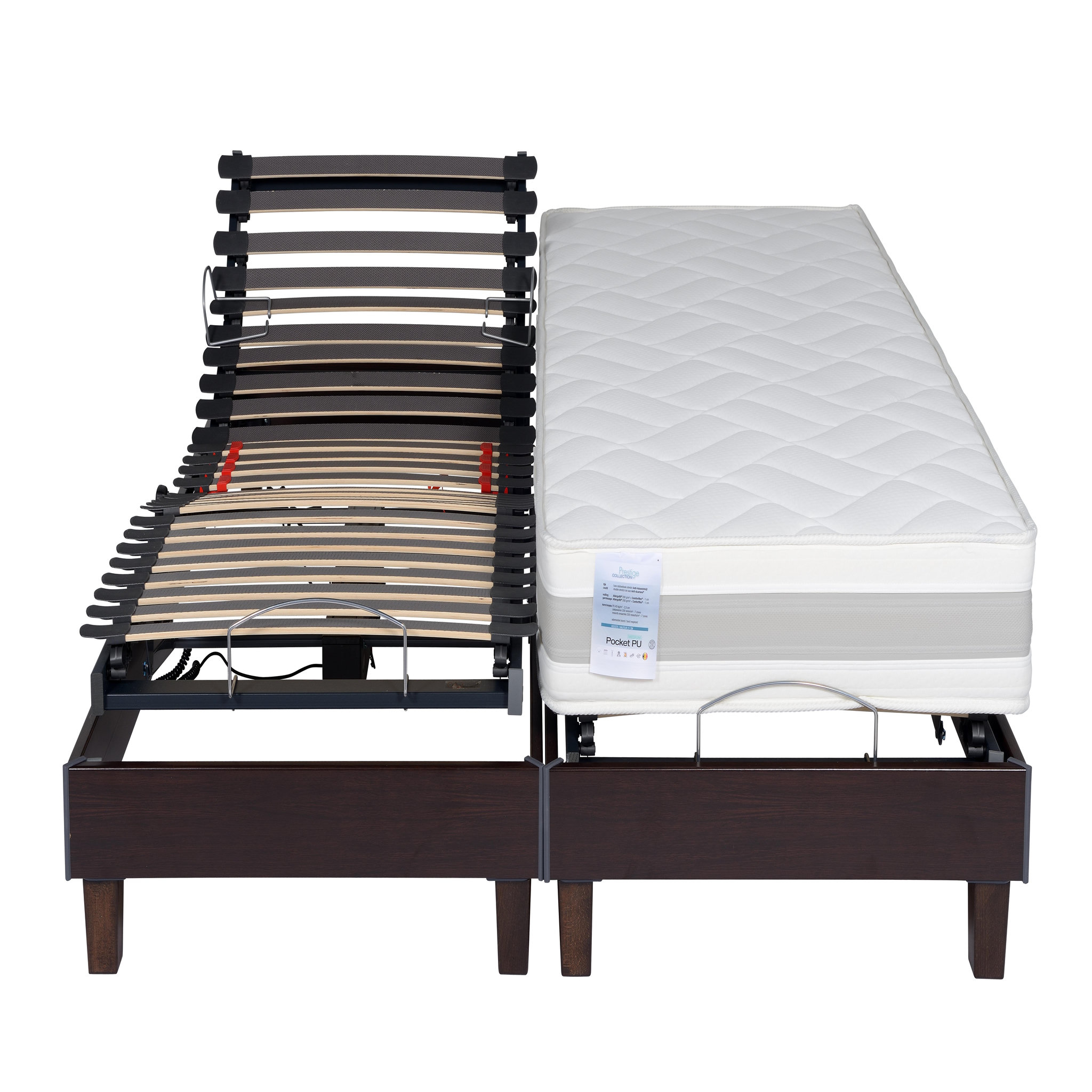 Voir la diapositive 3 : PRESTIGE Collection Lit relaxation électrique TPR  mousse polyuréthane - 25kg/m3 - H21 cm - 160x200 cm SENSAFLEX