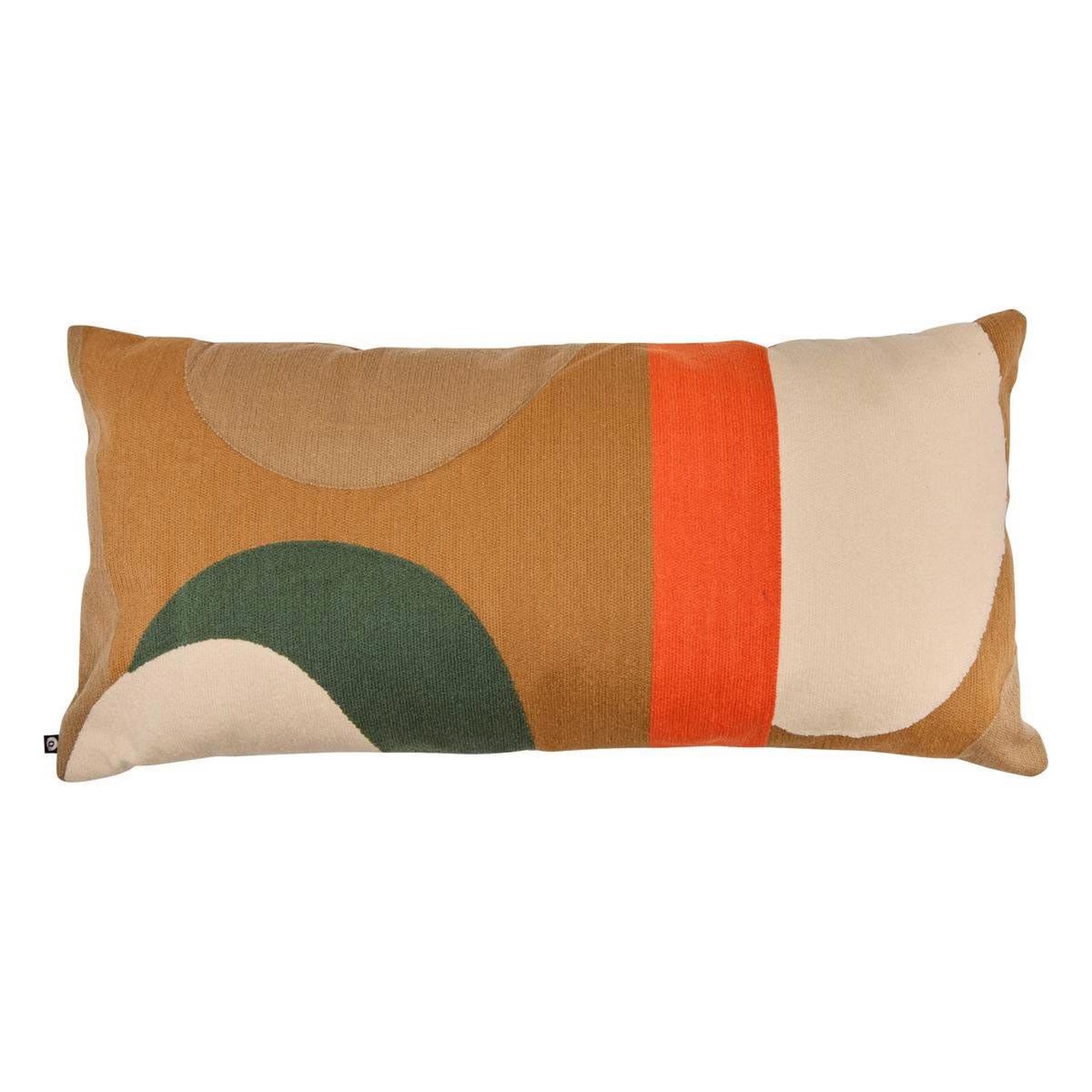 ATMOSPHERA Coussin déco brodé  hary  35x75cm caramel