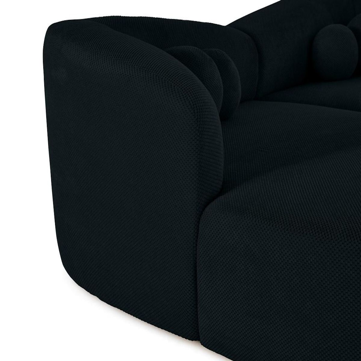 LISA DESIGN Charles - canapé droit 4 places avec double méridienne - assise profonde - en velours texturé