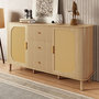 Voir la diapositive 4 : MERAX Buffet 2 porte(s) 3 tiroir(s) - 140 cm naturel mdf