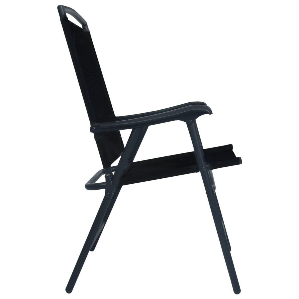 VIDAXL Chaises de jardin pliables lot de 2 Textilene Noir