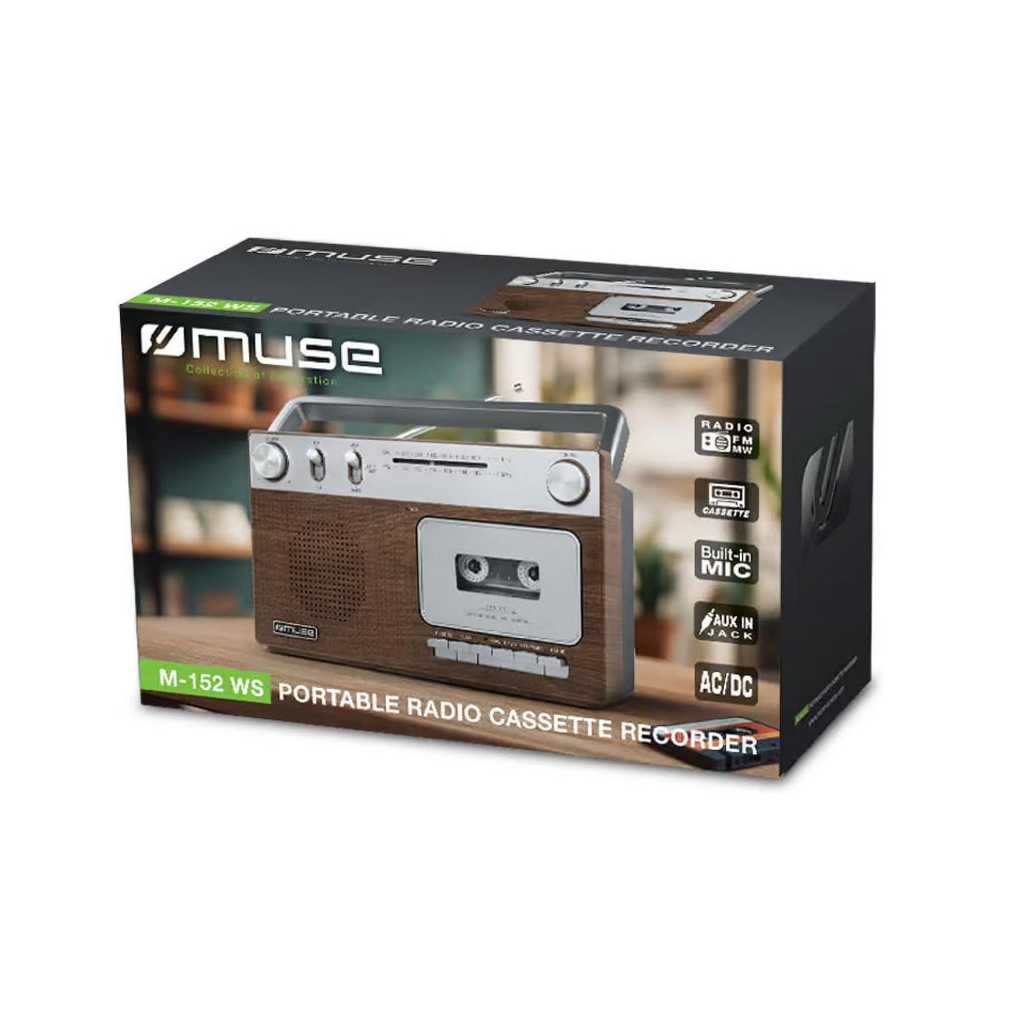 Voir la diapositive 3 : Muse Radio cassette analogique marron - m152ws