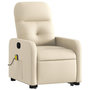 Voir la diapositive 3 : VIDAXL Fauteuil inclinable de massage Creme Tissu