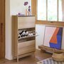 Voir la diapositive 3 : SWEEEK Meuble à chaussures scandinave décor bois 3 portes abattantes capacité 18 paires de chaussures