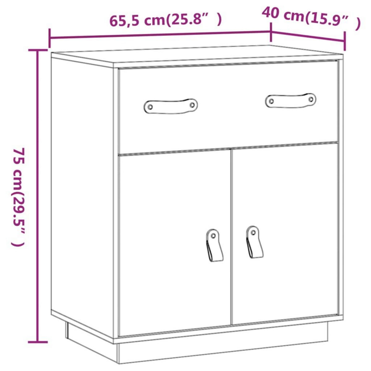 VIDAXL Buffet 65,5x40x75 cm Bois massif de pin