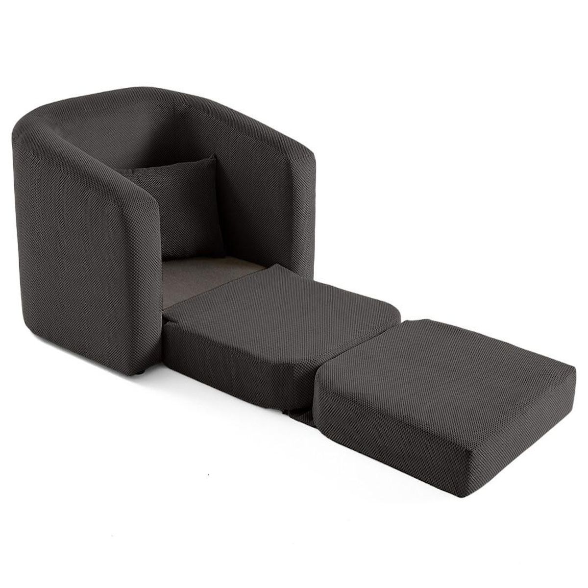 BEST MOBILIER Nuvia - canapé convertible déplimousse 1 place en velours texturé