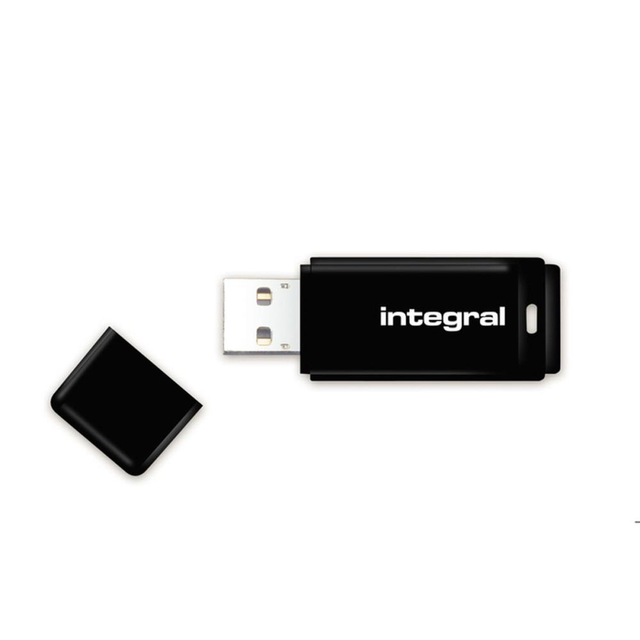 Integral Clé USB 32 Go USB 2.0 noire à connecteur USB-A sans capuchon, format casquette
