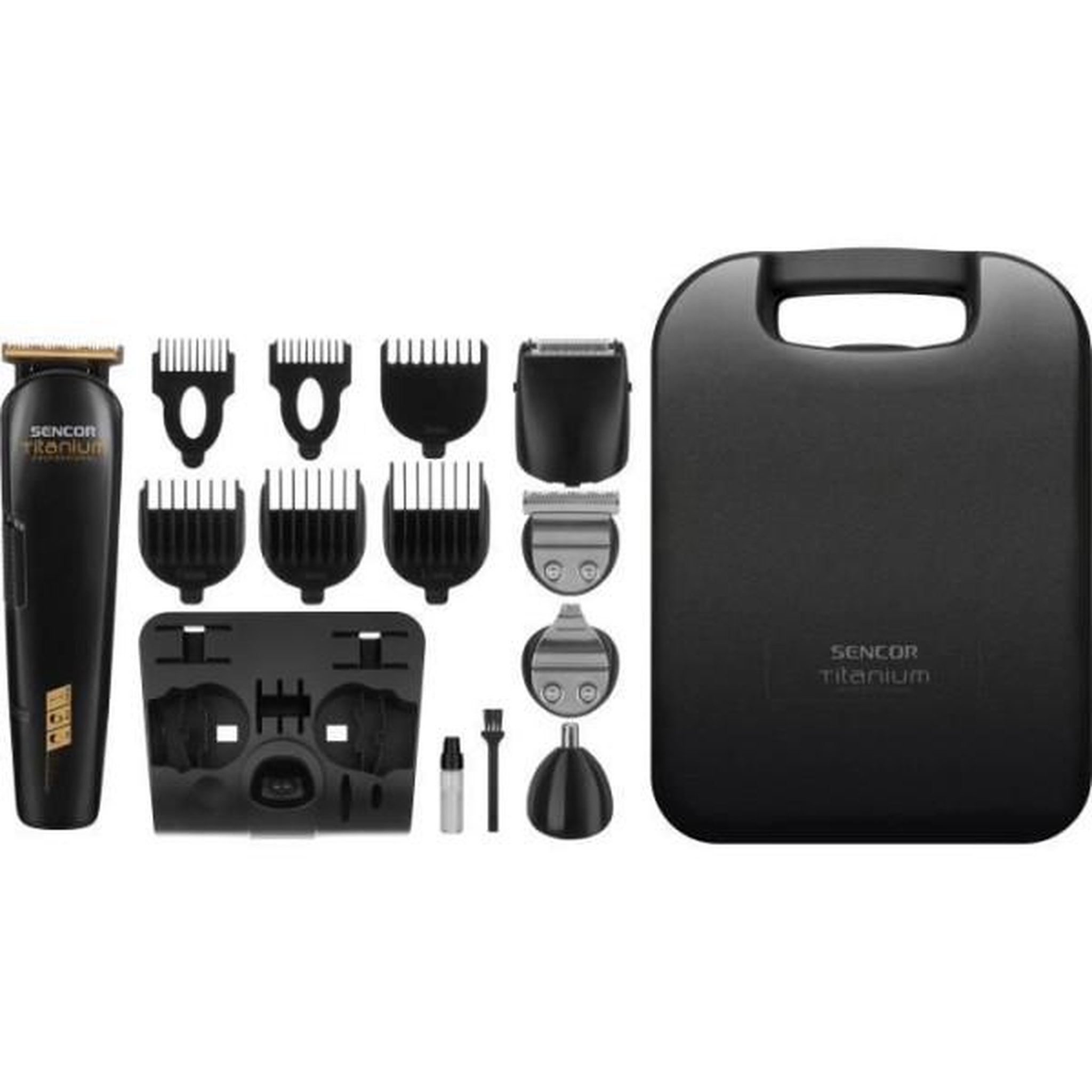 Voir la diapositive 4 : MARKET24 Tondeuse a Cheveux  a cheveux professionnelle - SENCOR - SHP 8305BK - 12 accessoires - Noir