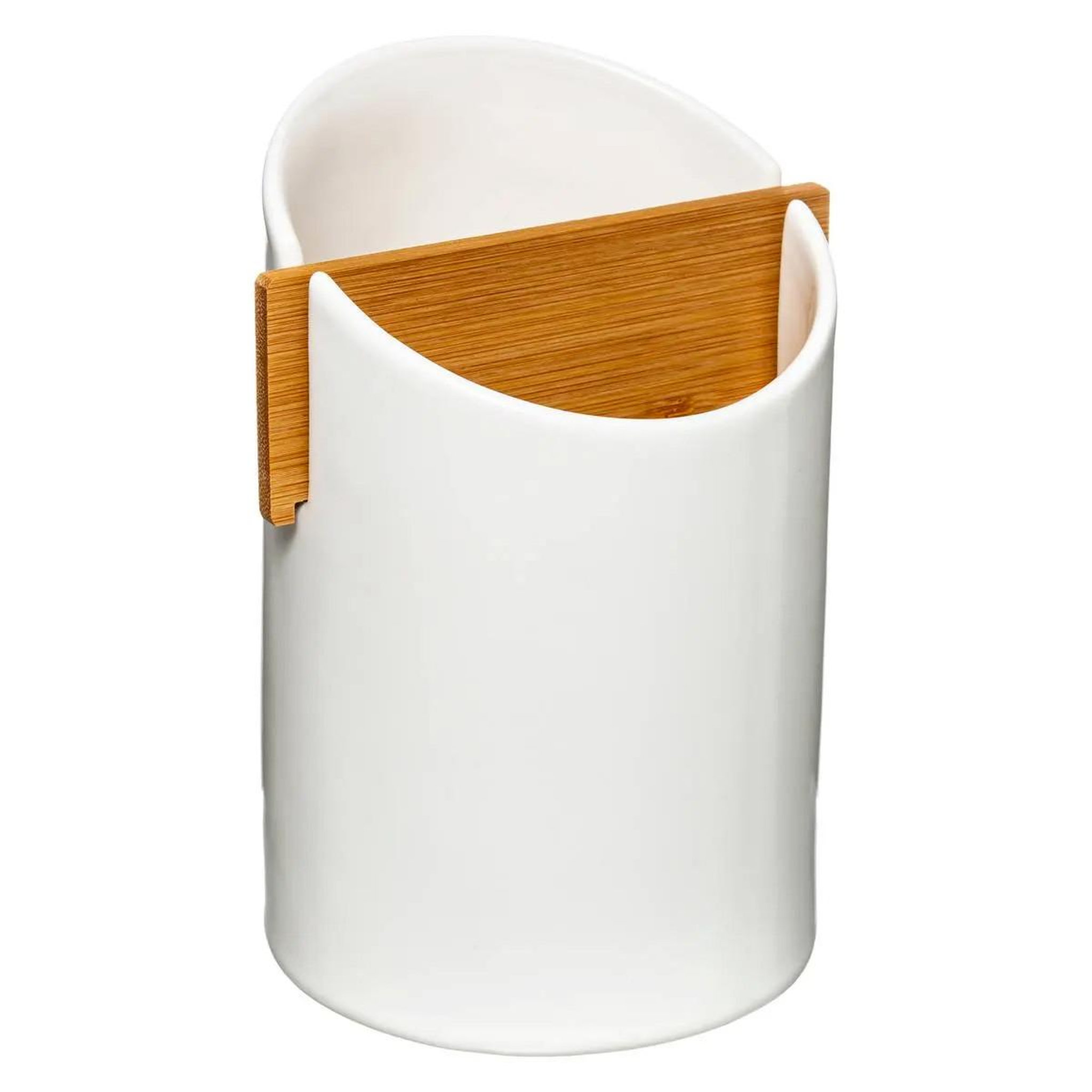 FIVE Pot à ustensiles 2 cases  céramique  17cm blanc