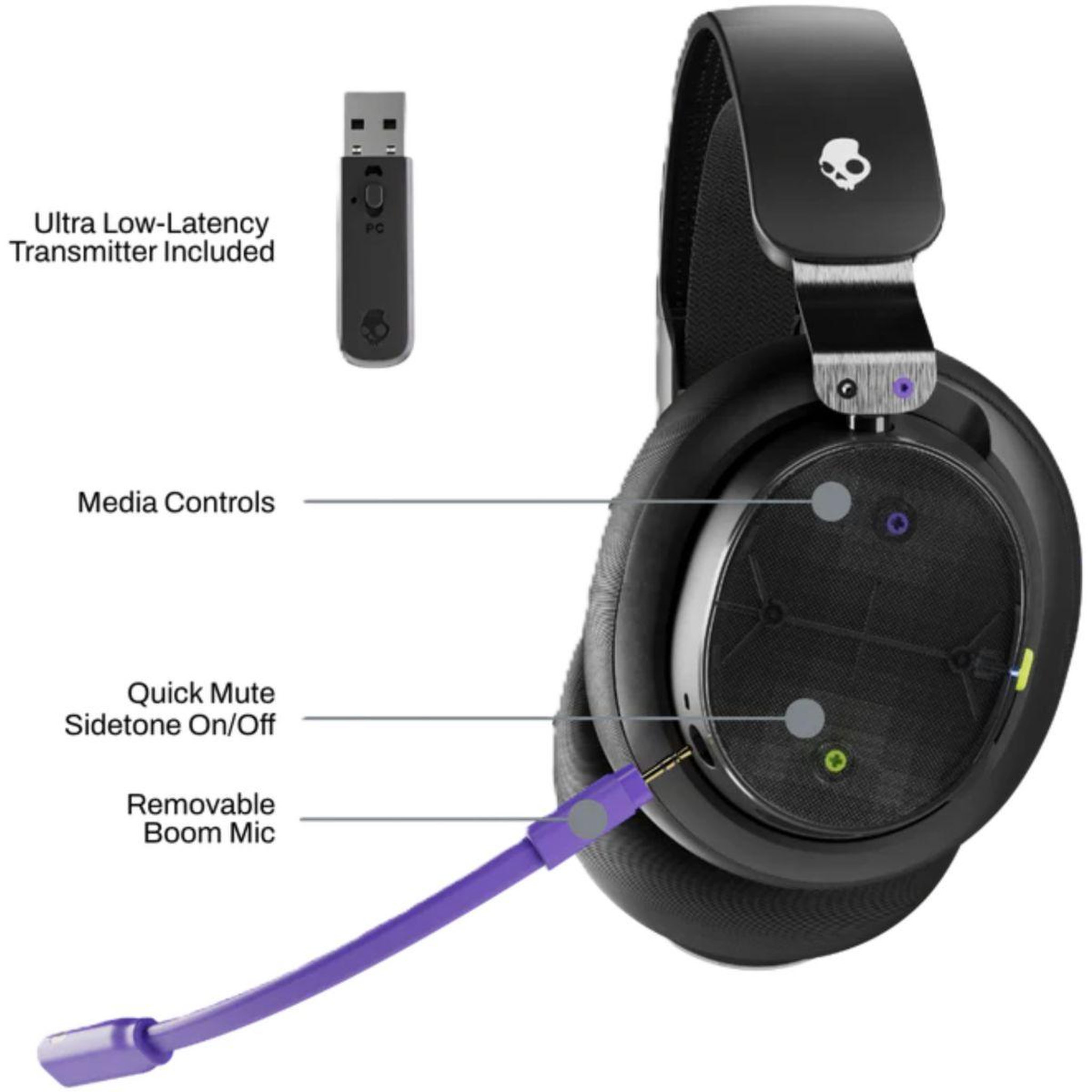 Voir la diapositive 4 : Skullcandy Casque gamer PLYR XBOX O EAR BLACK GREEN