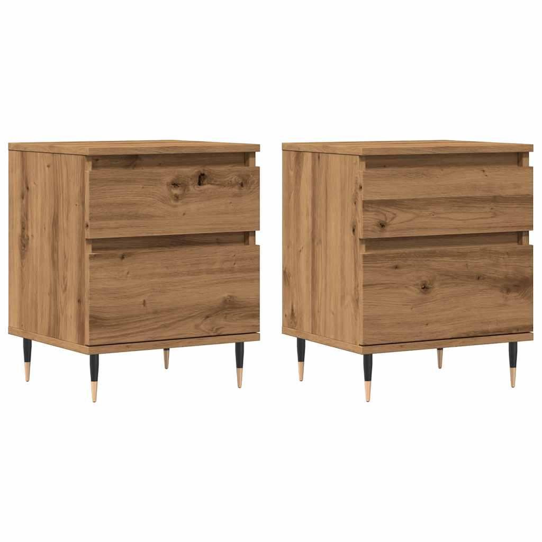 Voir la diapositive 2 : VIDAXL Tables de chevet 2 pcs chene artisanal 40x35x50 cm