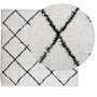 Voir la diapositive 3 : VIDAXL Tapis shaggy a poils longs moderne creme et noir 120x120 cm