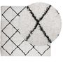 Voir la diapositive 3 : VIDAXL Tapis shaggy a poils longs moderne creme et noir 120x120 cm