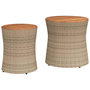 Voir la diapositive 2 : VIDAXL Tables d'appoint de jardin 2pcs dessus en bois beige poly rotin