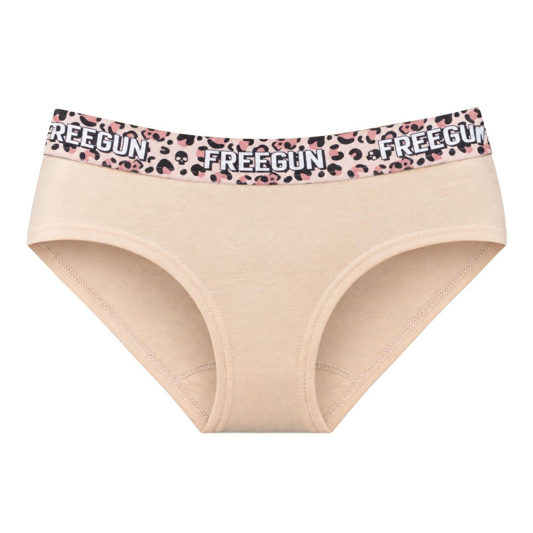 Voir la diapositive 4 : FREEGUN Lot  3 culottes fille en coton uni et ceinture imprimée