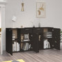 Voir la diapositive 3 : VIDAXL Buffet Noir 160x36x75 cm Bois d'ingenierie