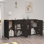 Voir la diapositive 3 : VIDAXL Buffet Noir 160x36x75 cm Bois d'ingenierie