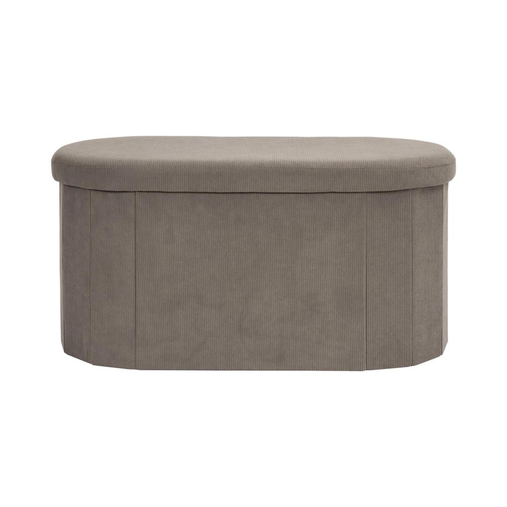 Voir la diapositive 2 : The Home Deco Factory Banc coffre pliable côtelé  jules  76cm taupe
