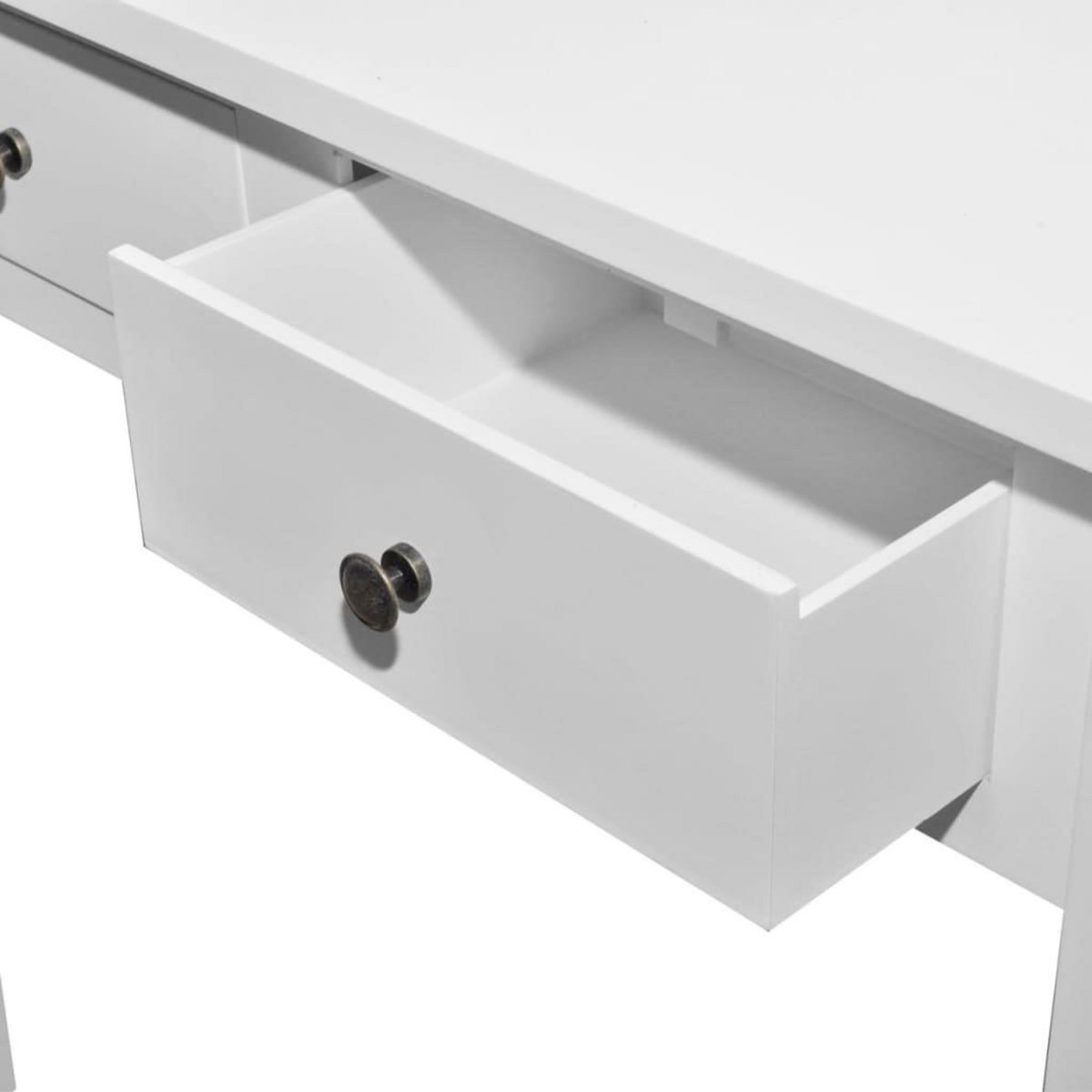 VIDAXL Table de console et coiffeuse avec 2 tiroirs Blanc