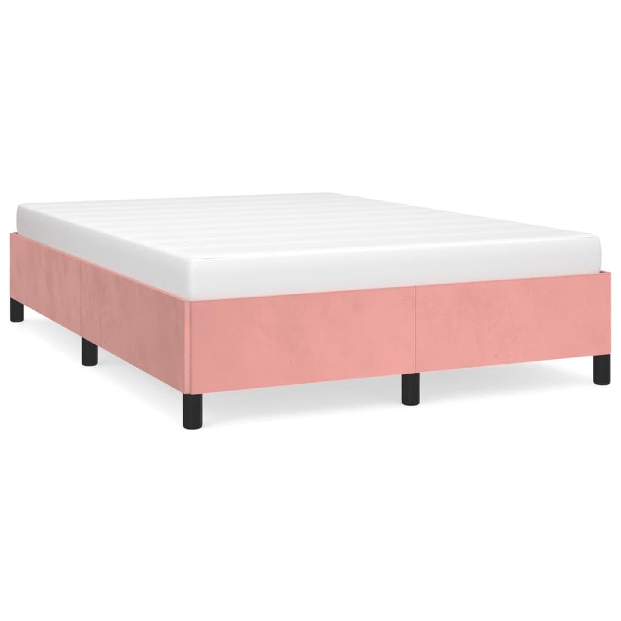 Voir la diapositive 2 : VIDAXL Cadre de lit sans matelas rose 140x200 cm velours