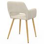 Voir la diapositive 4 : ID MARKET Lot de 2 chaises de salle à manger, fauteuils de table HOLY en velours beige