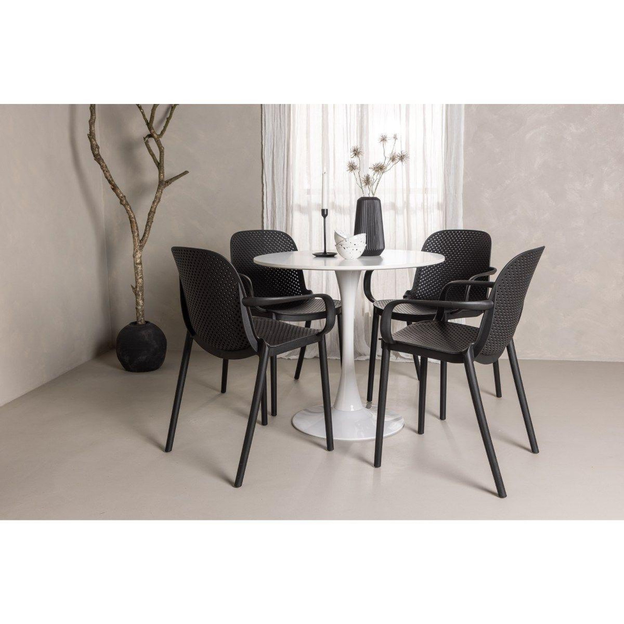 Voir la diapositive 2 : Paris Prix Table à manger ronde  hamden  80cm blanc