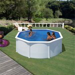 GRE Piscine hors sol acier ronde - Blanche - 3,20 x 1,22 m - FIDJI