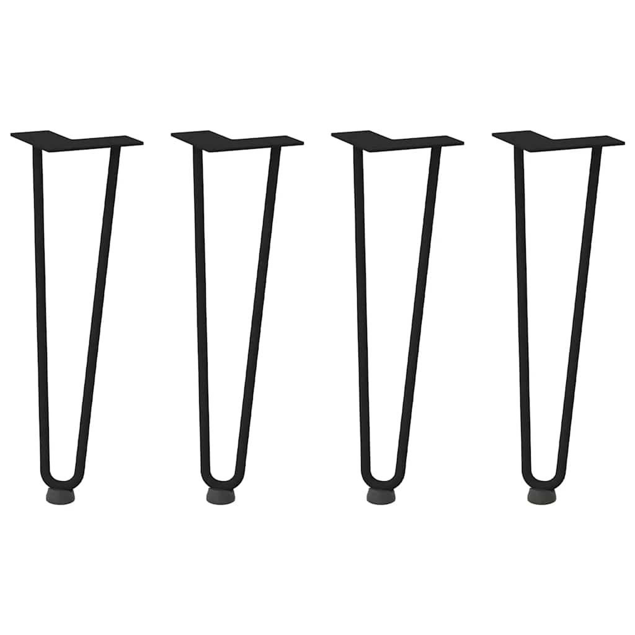 Voir la diapositive 2 : VIDAXL Pieds de table en forme d'epingle a cheveux 4 pcs noir 42 cm