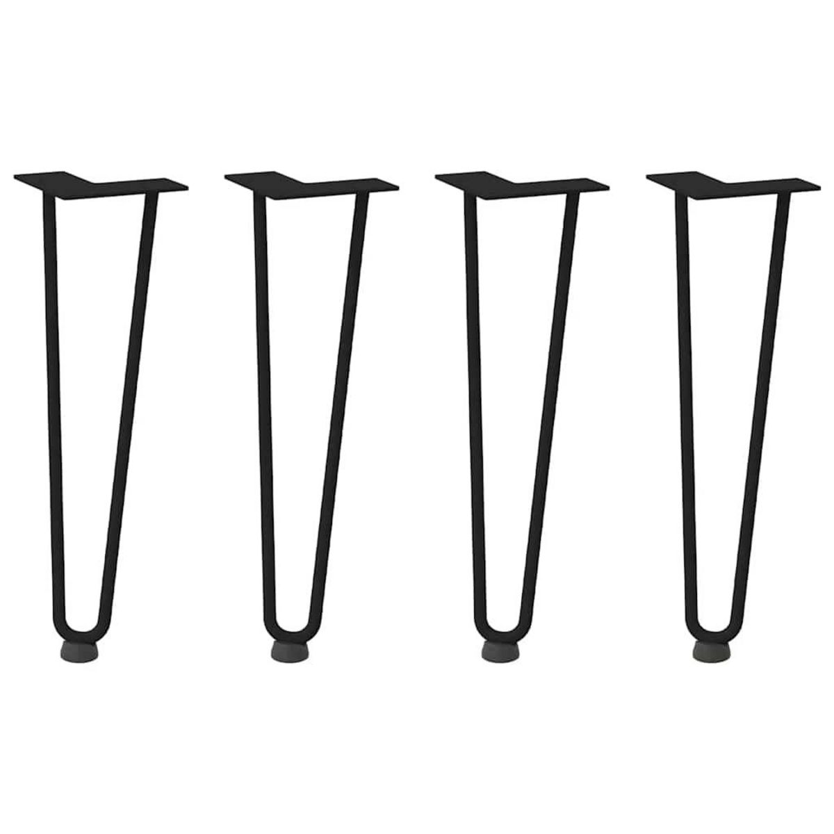 VIDAXL Pieds de table en forme d'epingle a cheveux 4 pcs noir 42 cm