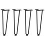Voir la diapositive 2 : VIDAXL Pieds de table en forme d'epingle a cheveux 4 pcs noir 42 cm