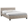 Voir la diapositive 1 : IDIMEX Lit double MATHIEU, 140 x 190 cm, capitonné avec sommier, revêtement en tissu beige