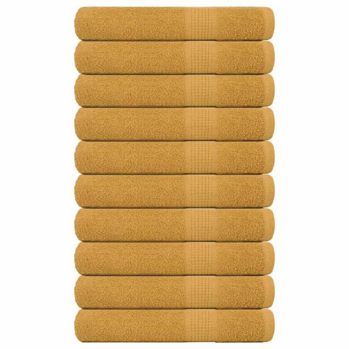 VIDAXL Serviettes de sauna 10 pcs doré 80x200 cm 360 g m² 100% coton