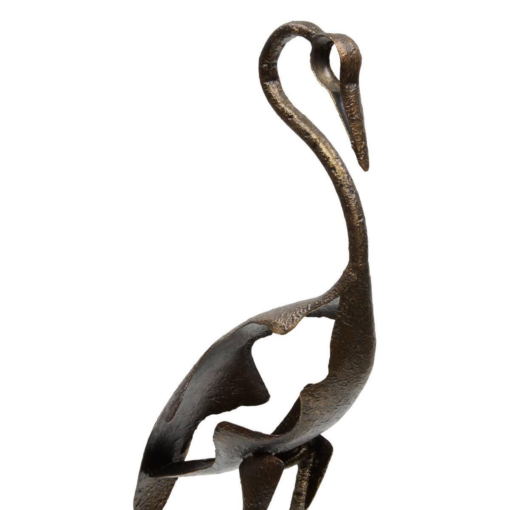 Voir la diapositive 2 : ATMOSPHERA Statuette héron en métal  shilo  47cm marron