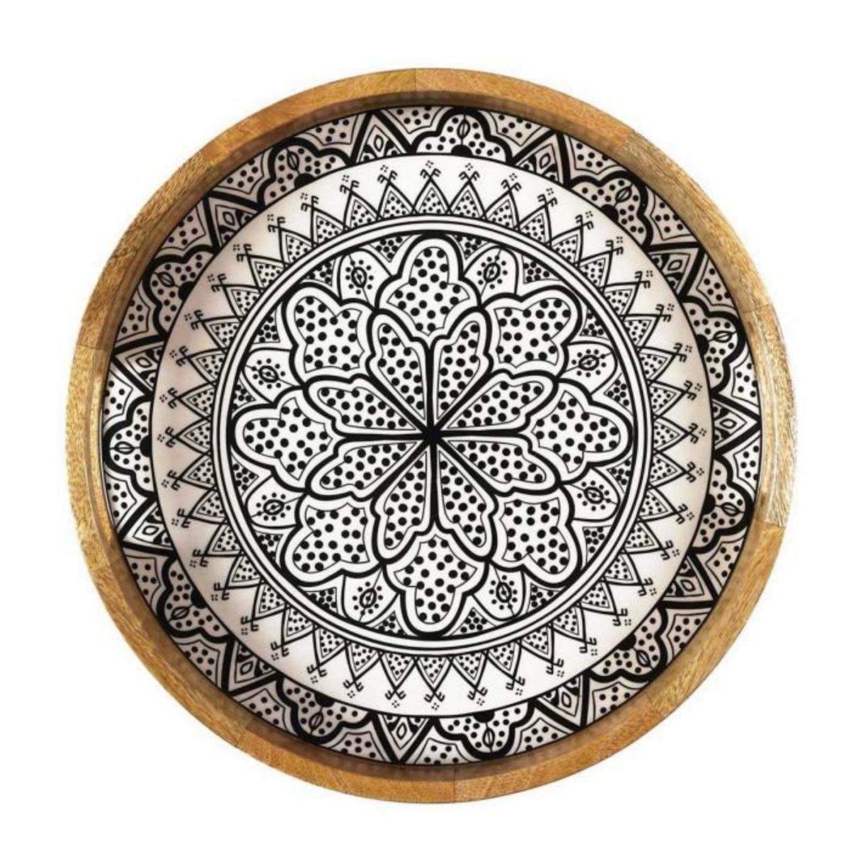 Paris Prix Plateau de Service en Bois  Dune  35cm Noir