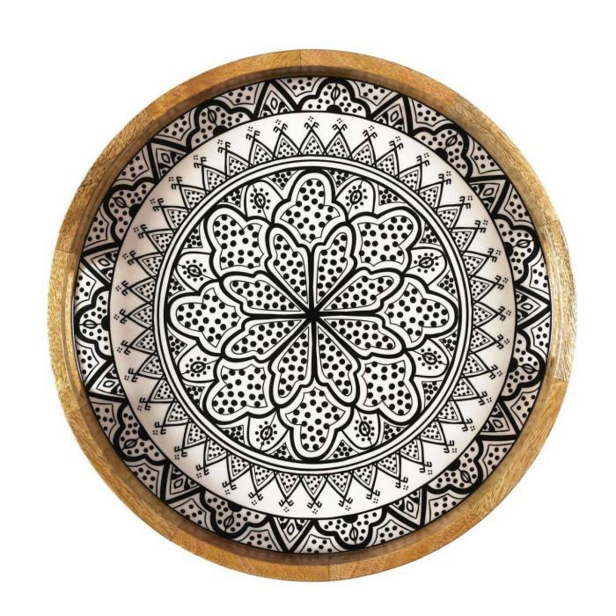 Paris Prix Plateau de Service en Bois  Dune  35cm Noir