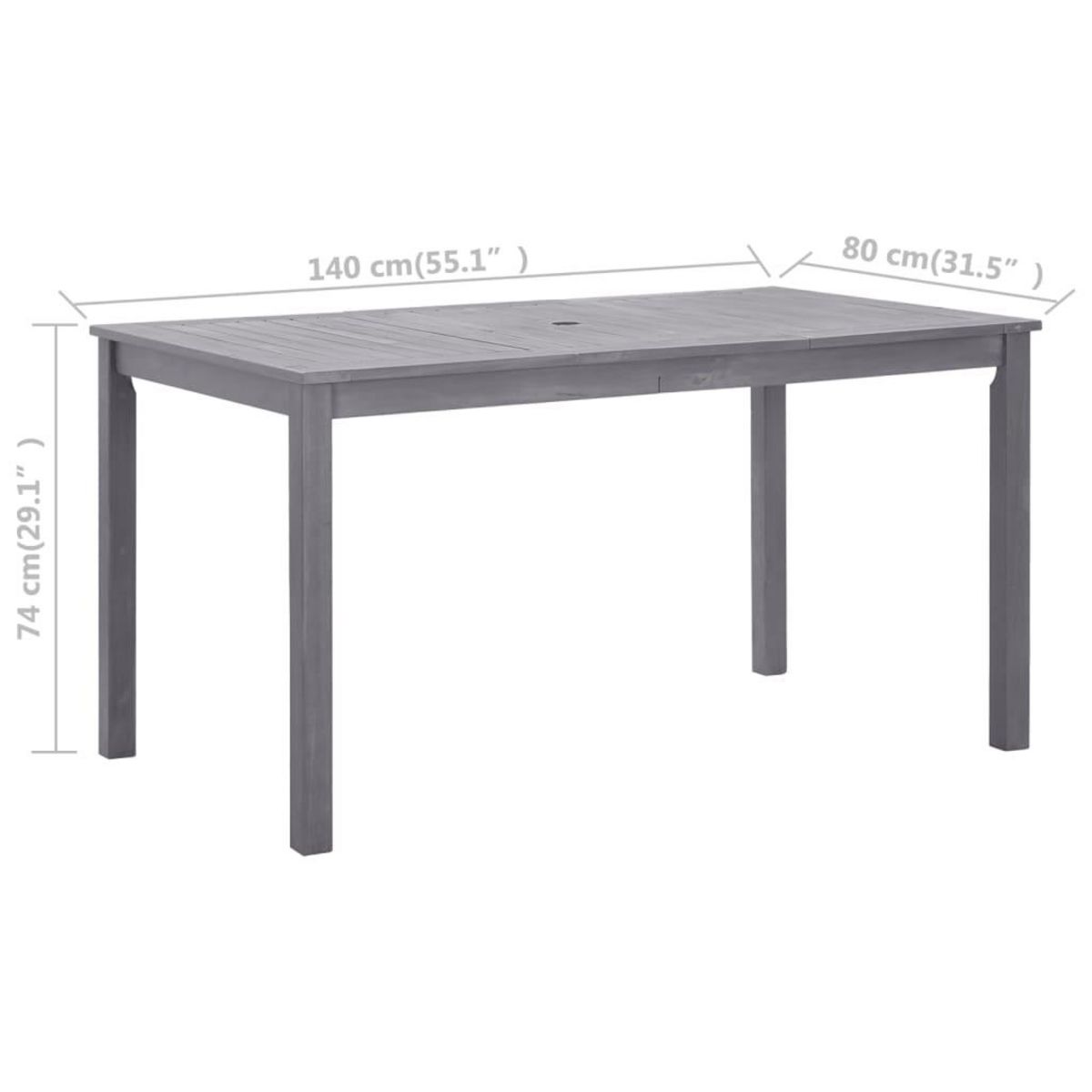 VIDAXL Table de jardin Delavage gris 140x80x74 cm Bois d'acacia massif