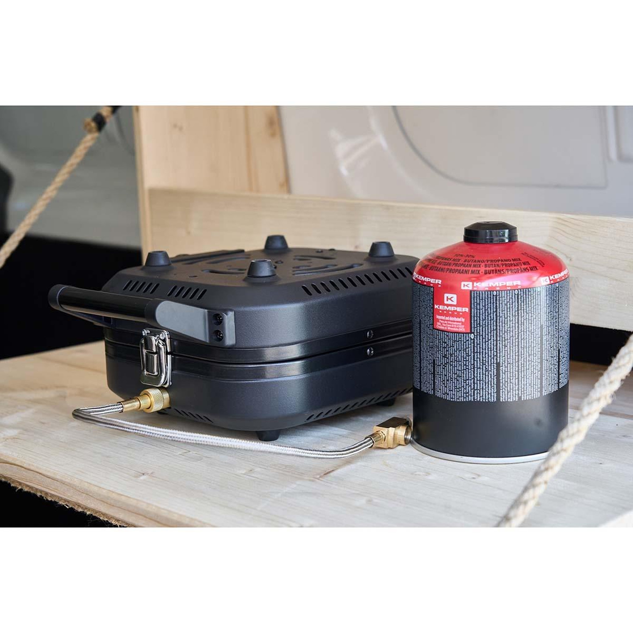 Voir la diapositive 3 : Kemper Réchaud gaz 2 feux 4600w pliable + cartouche de gaz kemper