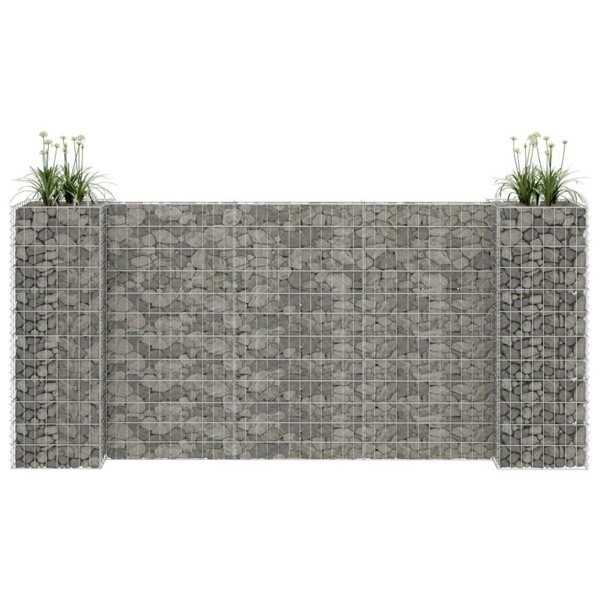 VIDAXL Jardiniere a gabion en H Fil d'acier 260x40x120 cm