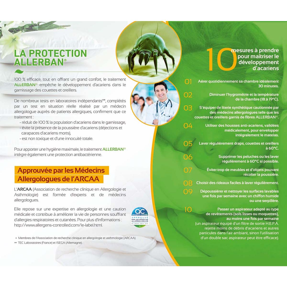 DODO Couette prestige traitée anti-acarien Allerban 350g/m²