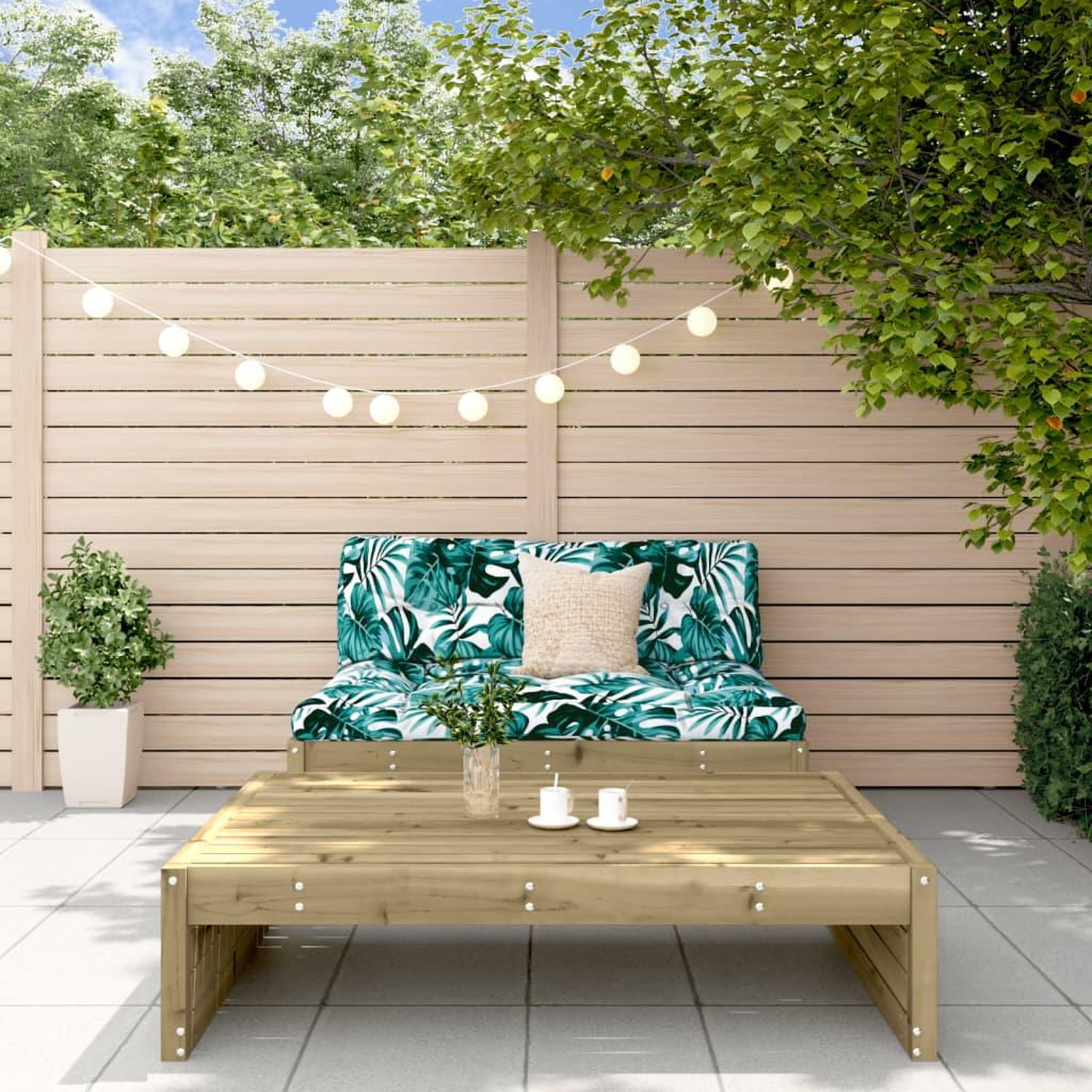 VIDAXL Salon de jardin 2 pcs avec coussins bois de pin impregne