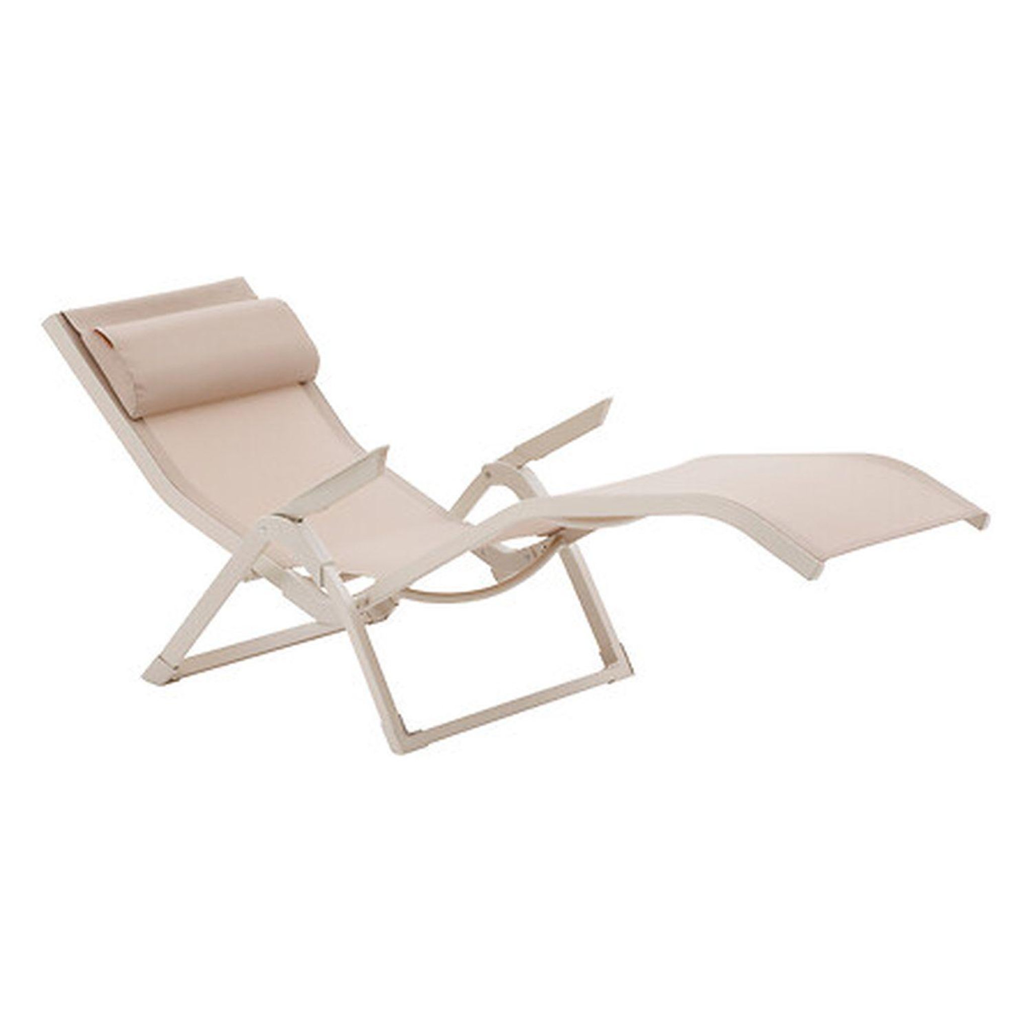 Voir la diapositive 4 : HESPERIDE Lot de 2 chaises hautes de jardin en aluminium TERZANO - Beige et argile