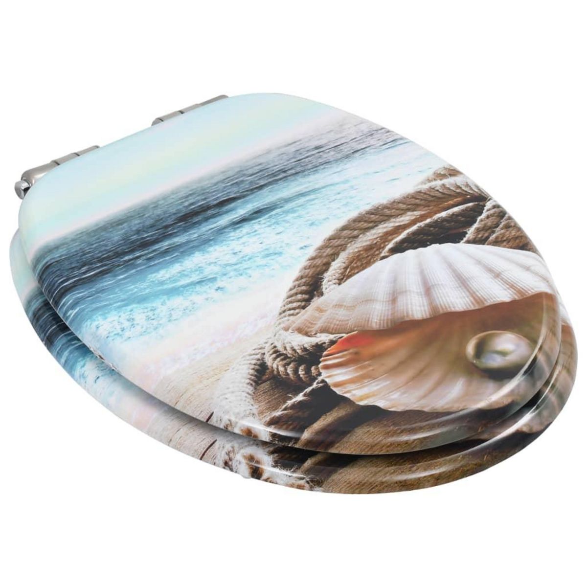 VIDAXL lot de 2 Sieges WC MDF couvercle fermeture en douceur Coquille