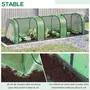 OUTSUNNY Mini serre de jardin serre à tomates 2,95L x 1l x 0,8H m acier PE haute densité 140 g/m² anti-UV 3 fenêtres zip enroulables vert