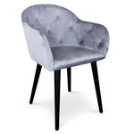 Paris Prix Fauteuil Design en Velours  Glany  81cm Argent