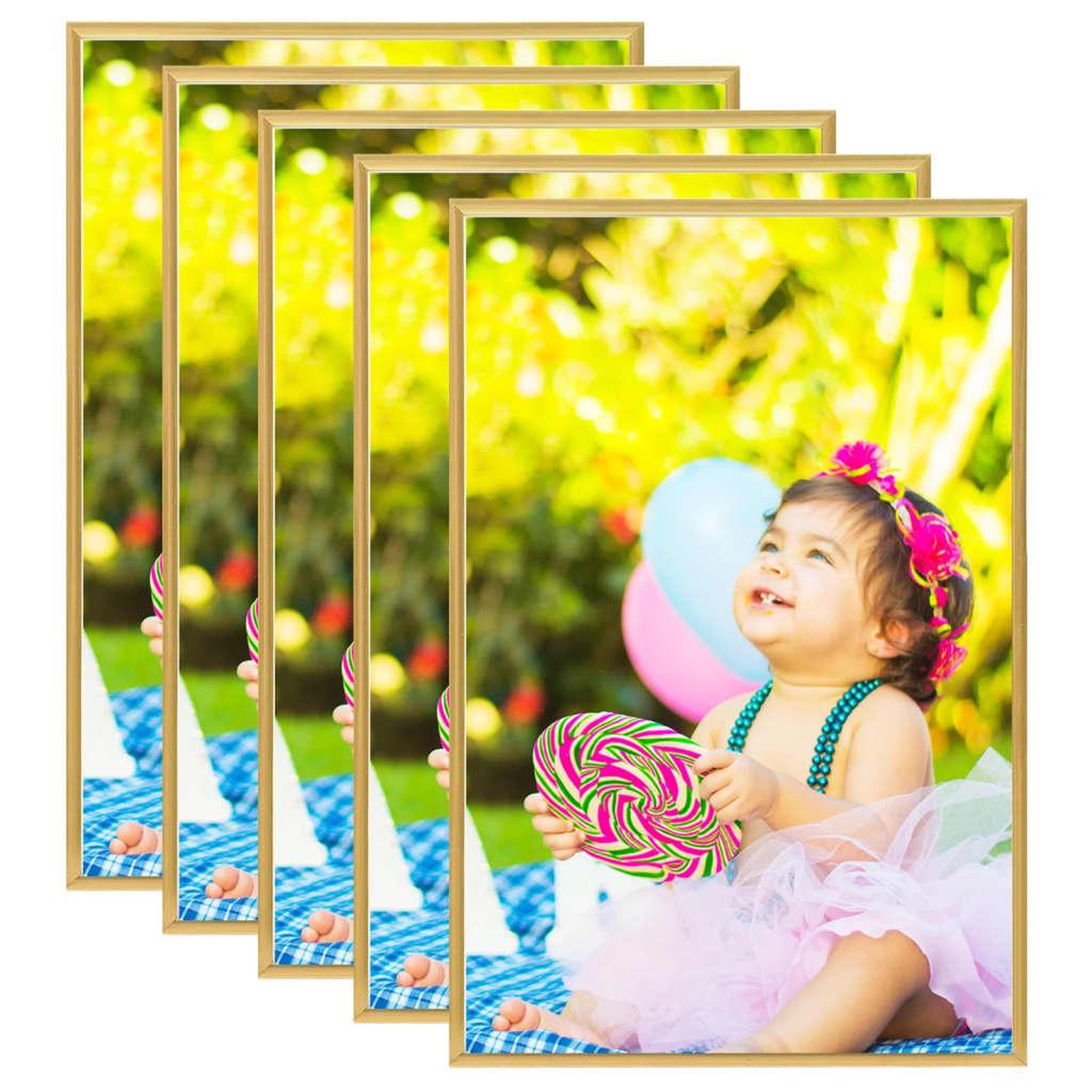 Voir la diapositive 1 : VIDAXL Collage de cadres photo 5 pcs de mur Dore 70x90 cm MDF