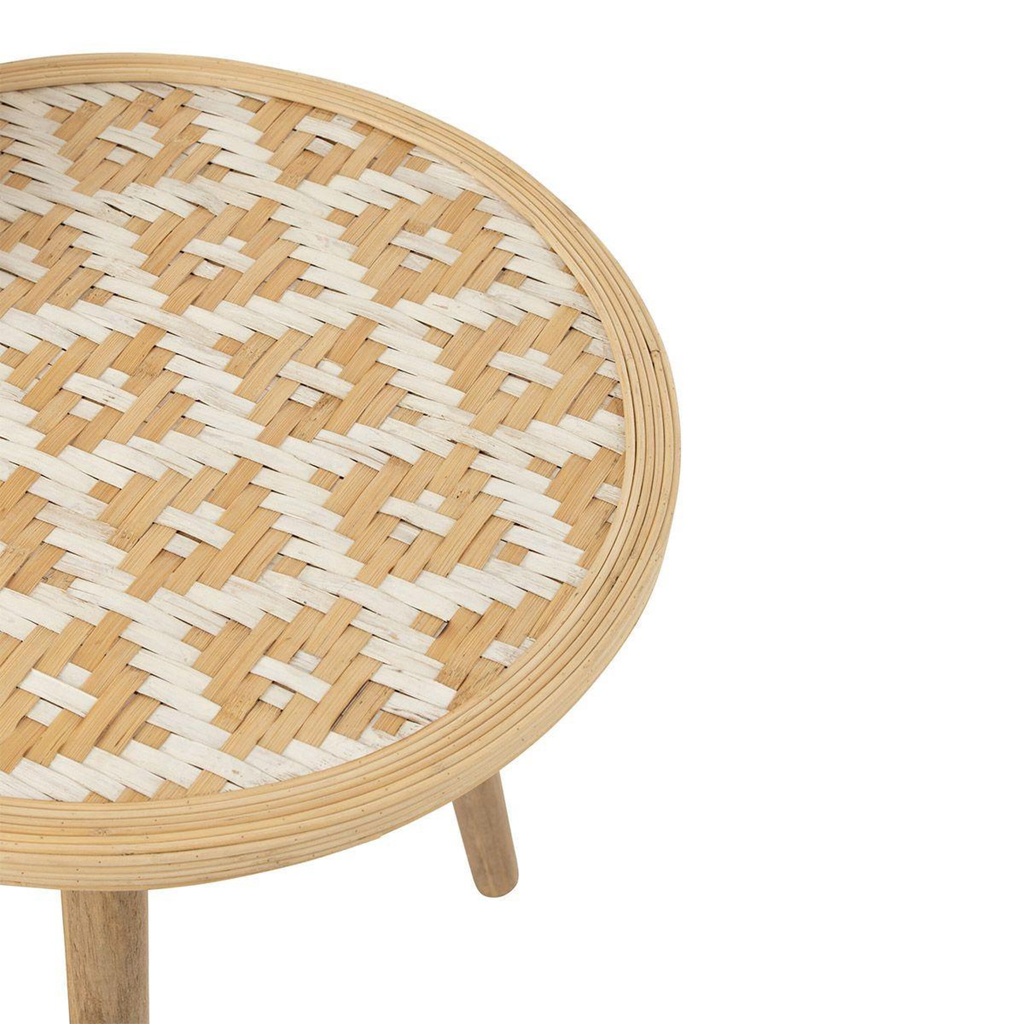 Voir la diapositive 4 : J-LINE Lot de 3 tables d'appoint gigognes  baudoin  55cm naturel