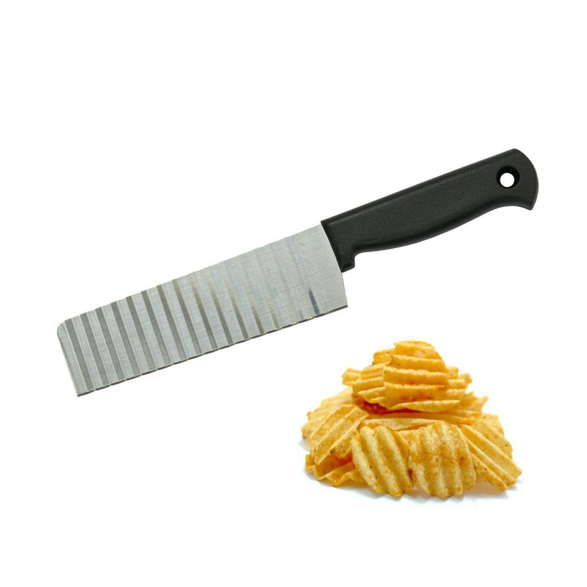 NIROSTA Couteau à lame ondulée pour frites, légumes et fruits Nirosta